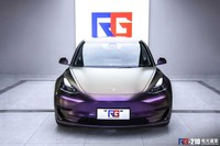 特斯拉model 3-电光钻石酱紫-RG瑞集名车改色贴膜