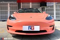 特斯拉model 3-水晶佩奇粉-RG瑞集名车改色贴膜浙江湖州加盟