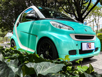 奔驰smart-电光蒂芙尼+电光白-RG瑞集改色膜云南玉溪加盟店出品