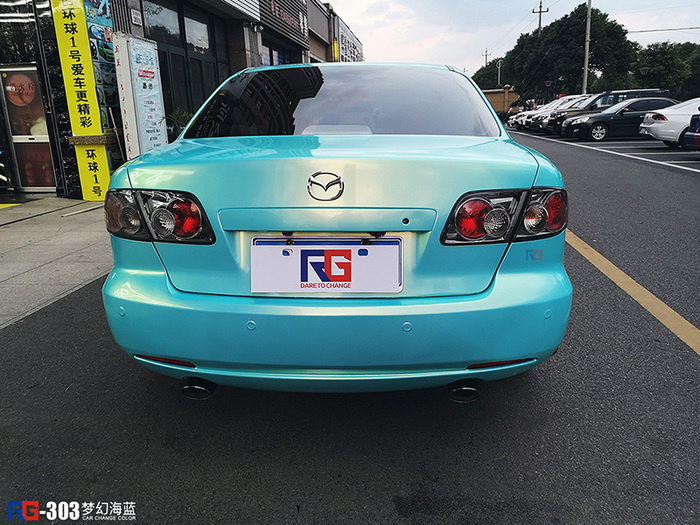 马自达6改色贴膜梦幻海蓝英国rg瑞集汽车改色膜浙江宁波加盟店出品