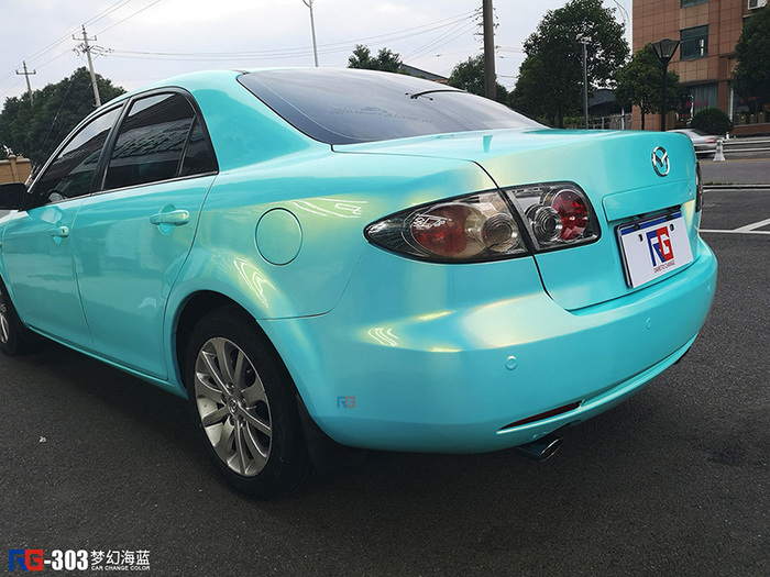 马自达6改色贴膜梦幻海蓝英国rg瑞集汽车改色膜浙江宁波加盟店出品