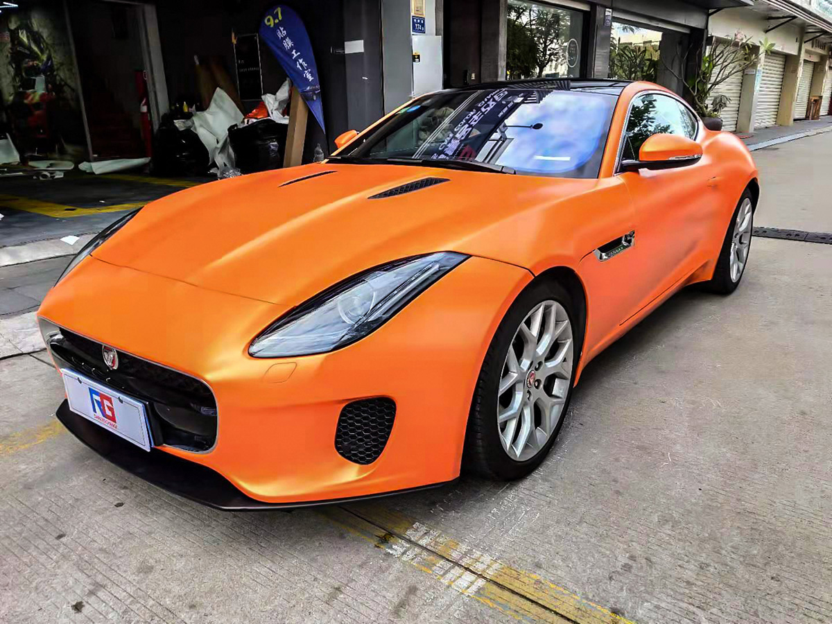 捷豹ftype车身改色电光火焰橙rg瑞集改色膜福建厦门店出品