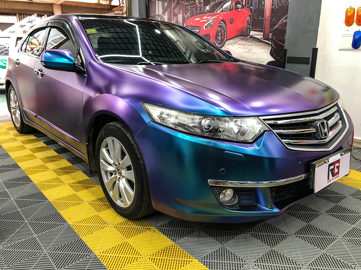 本田铂睿车身改色电光紫魅蓝 rg瑞集改色膜云南玉溪加盟店出品 - rg瑞