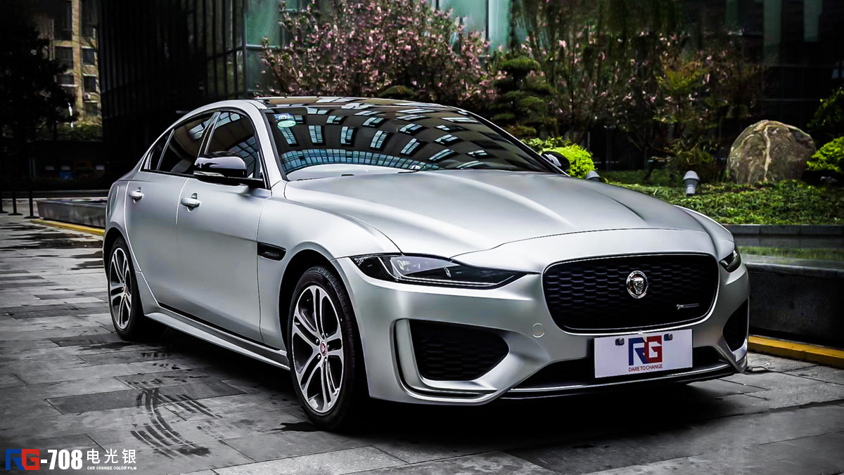 电光银,下面请欣赏捷豹xel改色贴膜效果完美始于每一细节 精彩源于