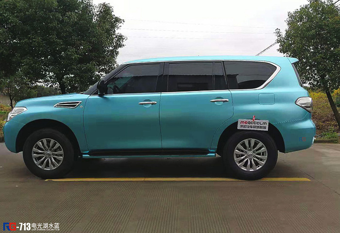 日产途乐改色贴膜电光湖水蓝英国rg瑞集汽车改色膜浙江宁波加盟店出品