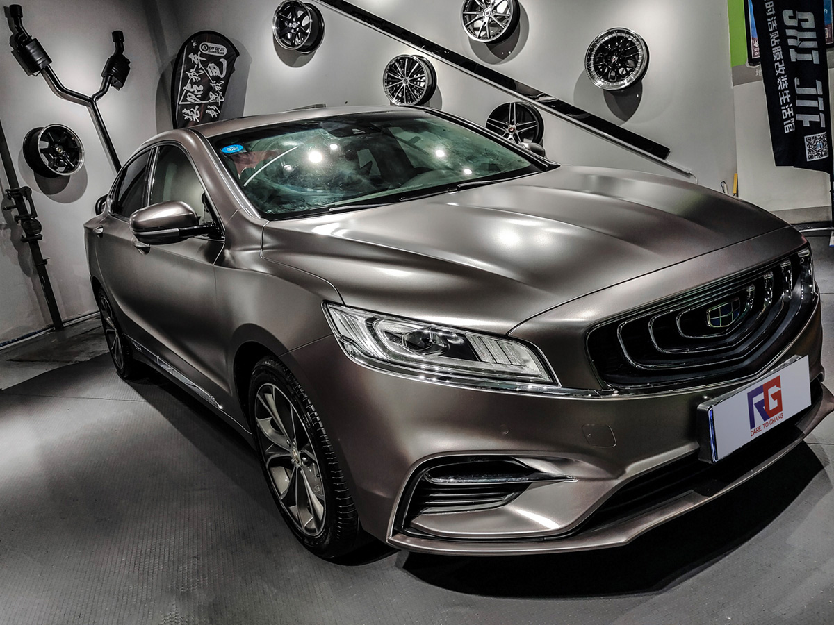 吉利博瑞ge48v轻混车身改色电光战斗灰 rg瑞集改色膜陕西西安加盟店