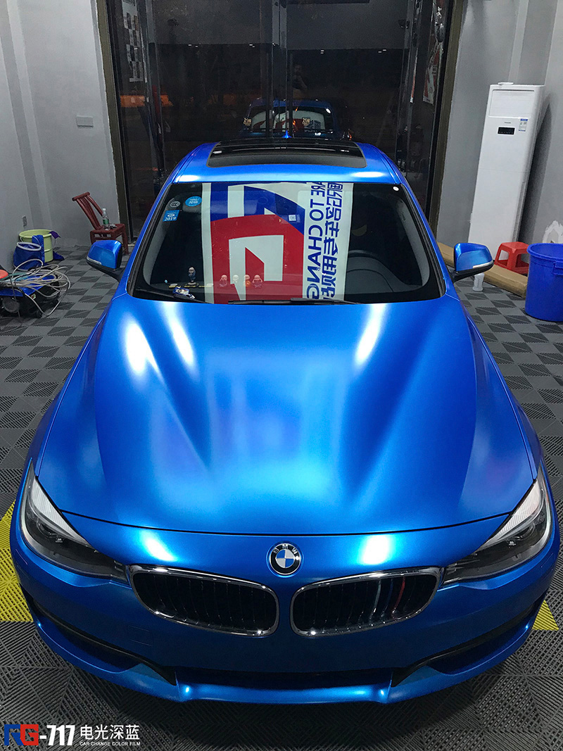 宝马gt车身改色电光深蓝rg瑞集改色膜湖南岳阳店出品