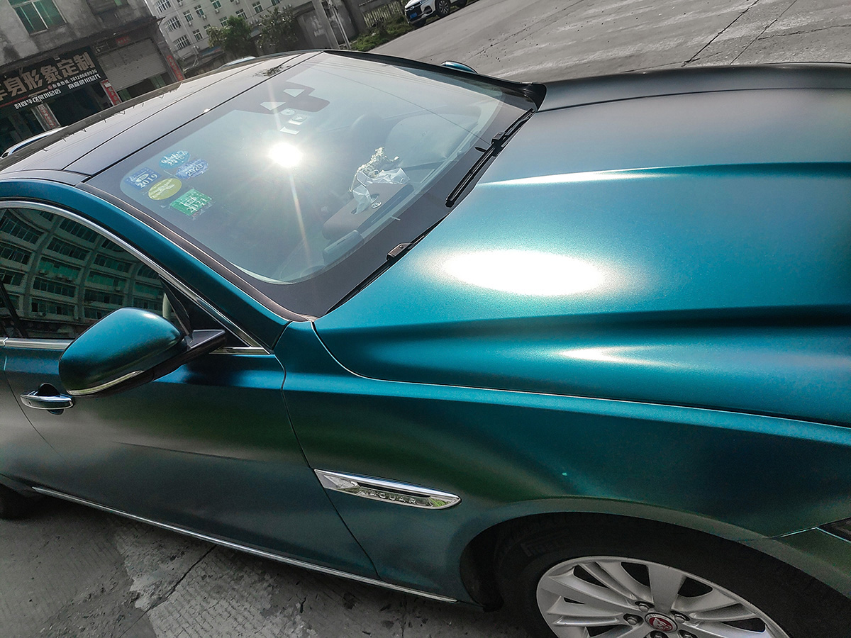 捷豹xfl车身改色电光宝石绿 rg瑞集改色膜福建泉州加盟店出品