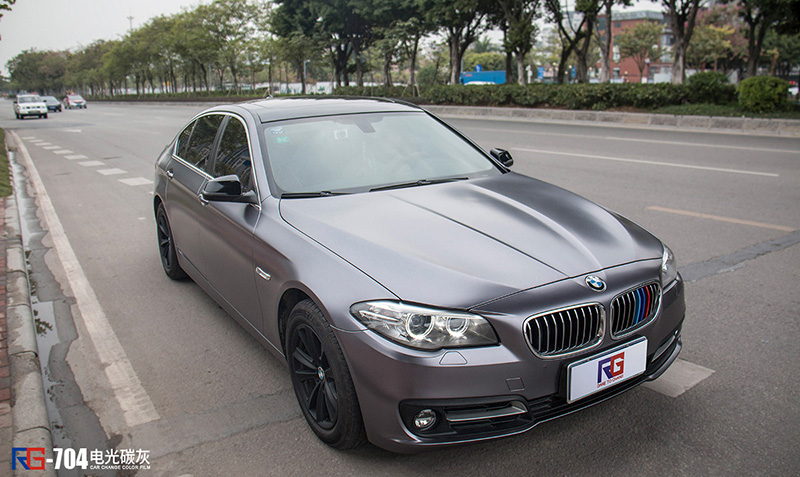 宝马520li车身贴膜 电光碳灰 英国rg改色膜出品