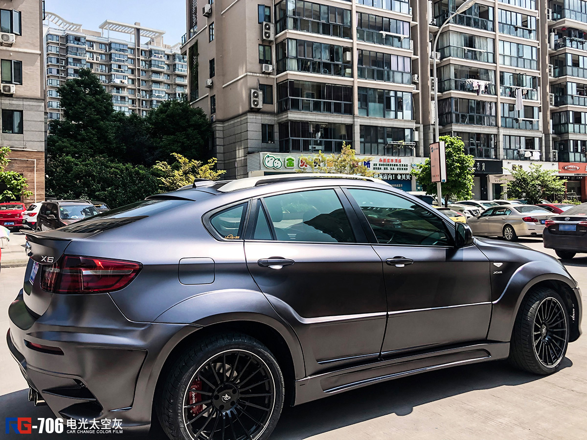 宝马x6车身改色电光太空灰 rg瑞集改色膜浙江永康店出品