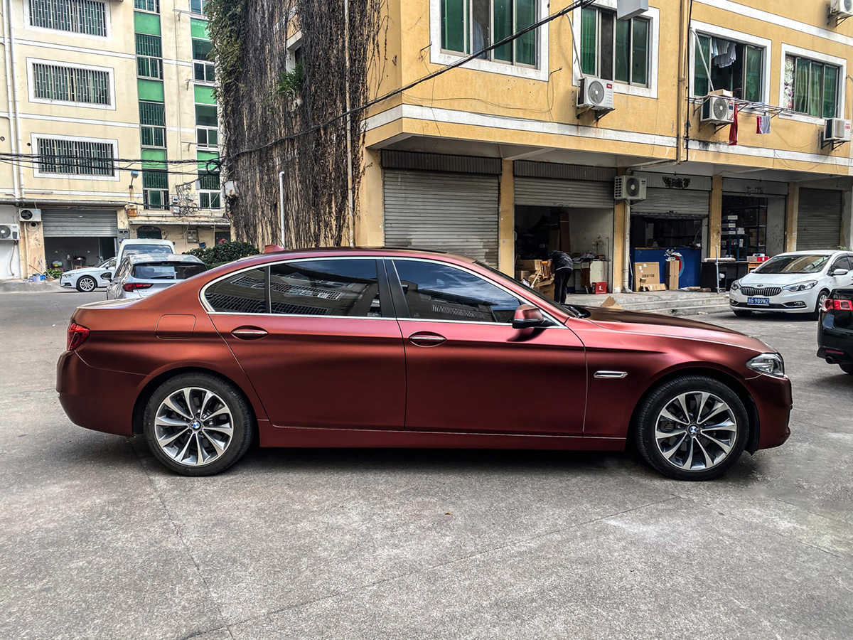宝马5系-电光酒红-rg瑞集改色膜浙江永康 - rg瑞集名车改色