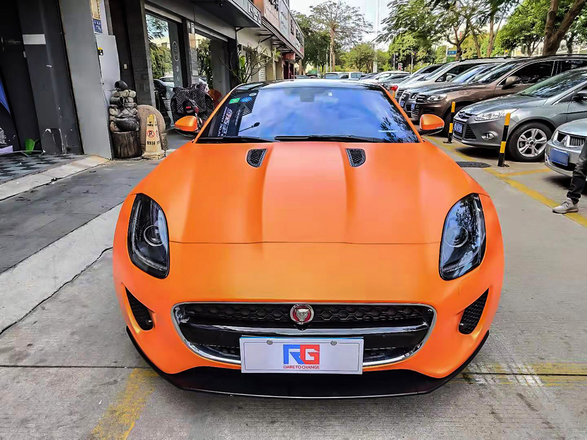 捷豹ftype车身改色电光火焰橙rg瑞集改色膜福建厦门店出品
