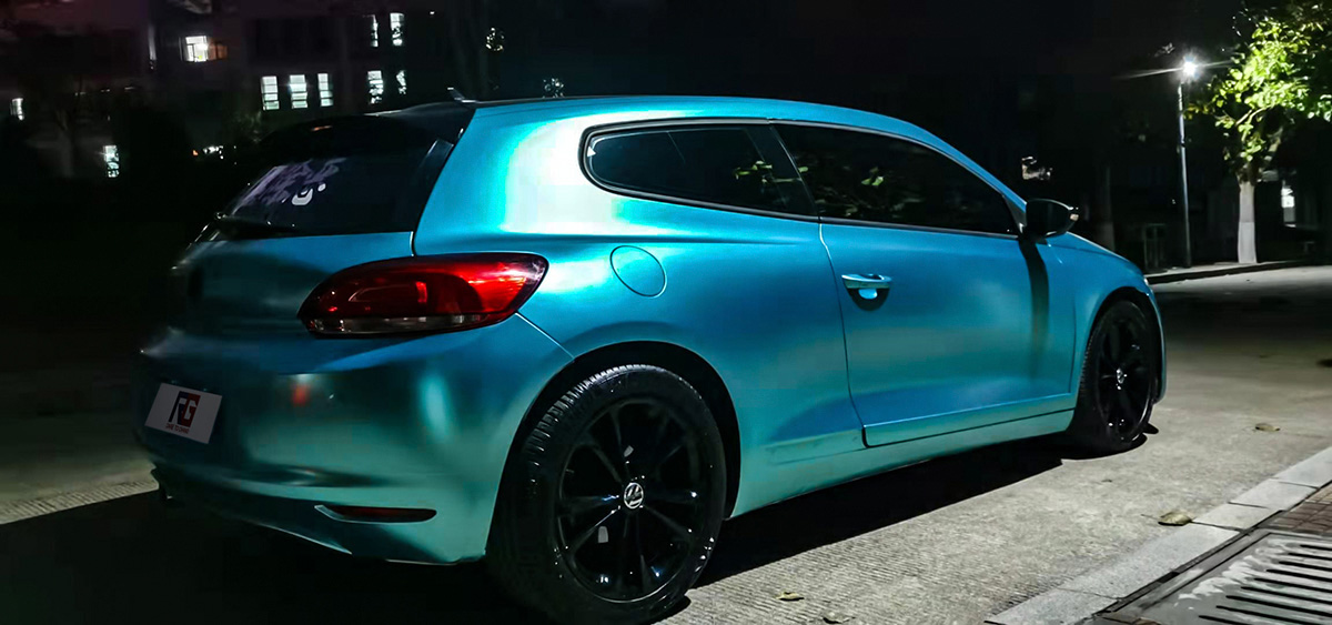 大众尚酷车身改色电光湖水蓝 rg瑞集改色膜福建龙岩加盟店出品