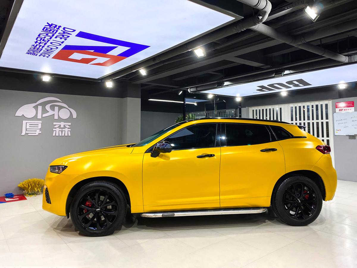 vv7车身改色电光黄 rg瑞集改色膜浙江永康