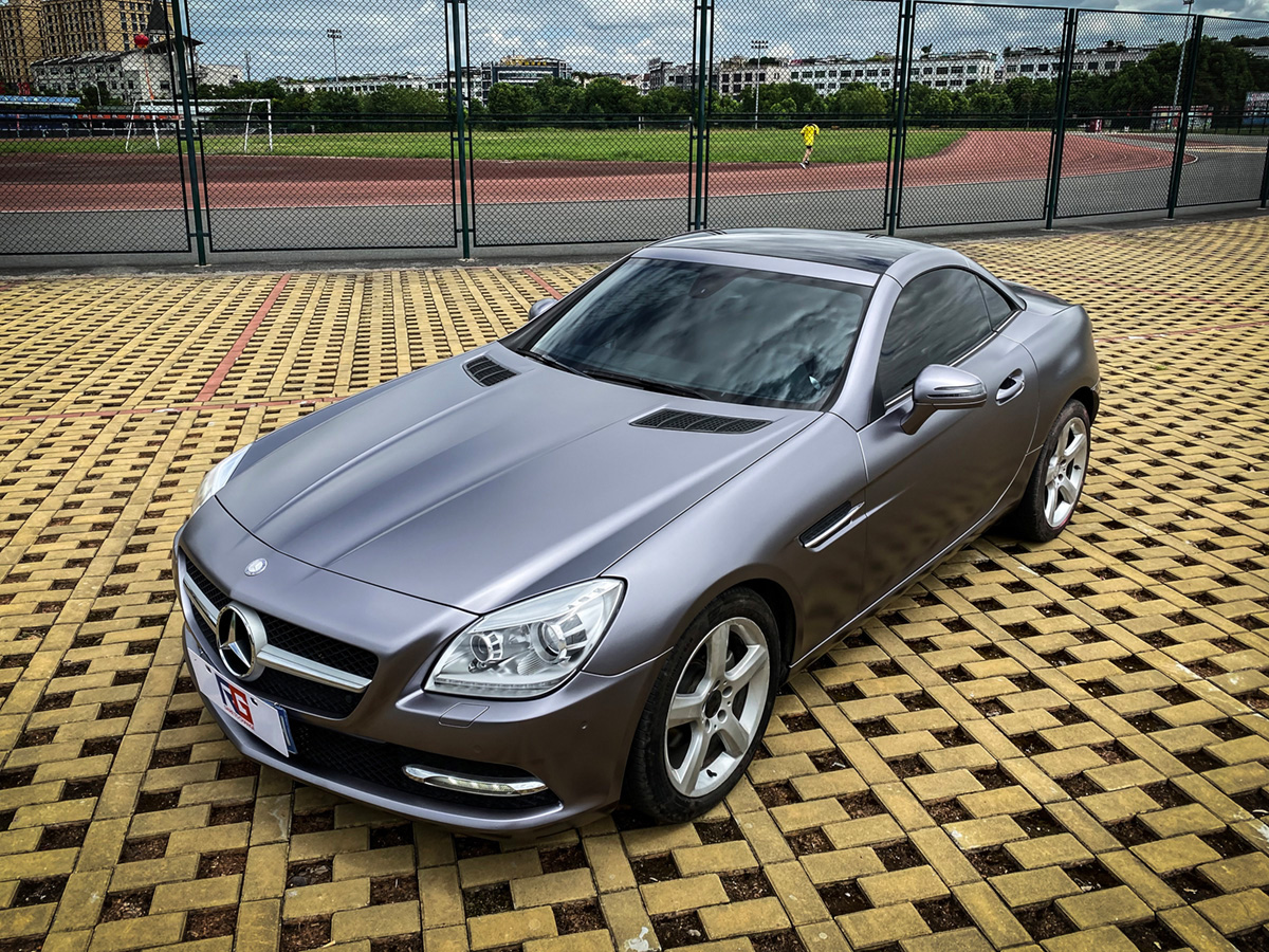 奔驰slk200-电光碳灰-rg瑞集改色膜浙江永康加盟店出品