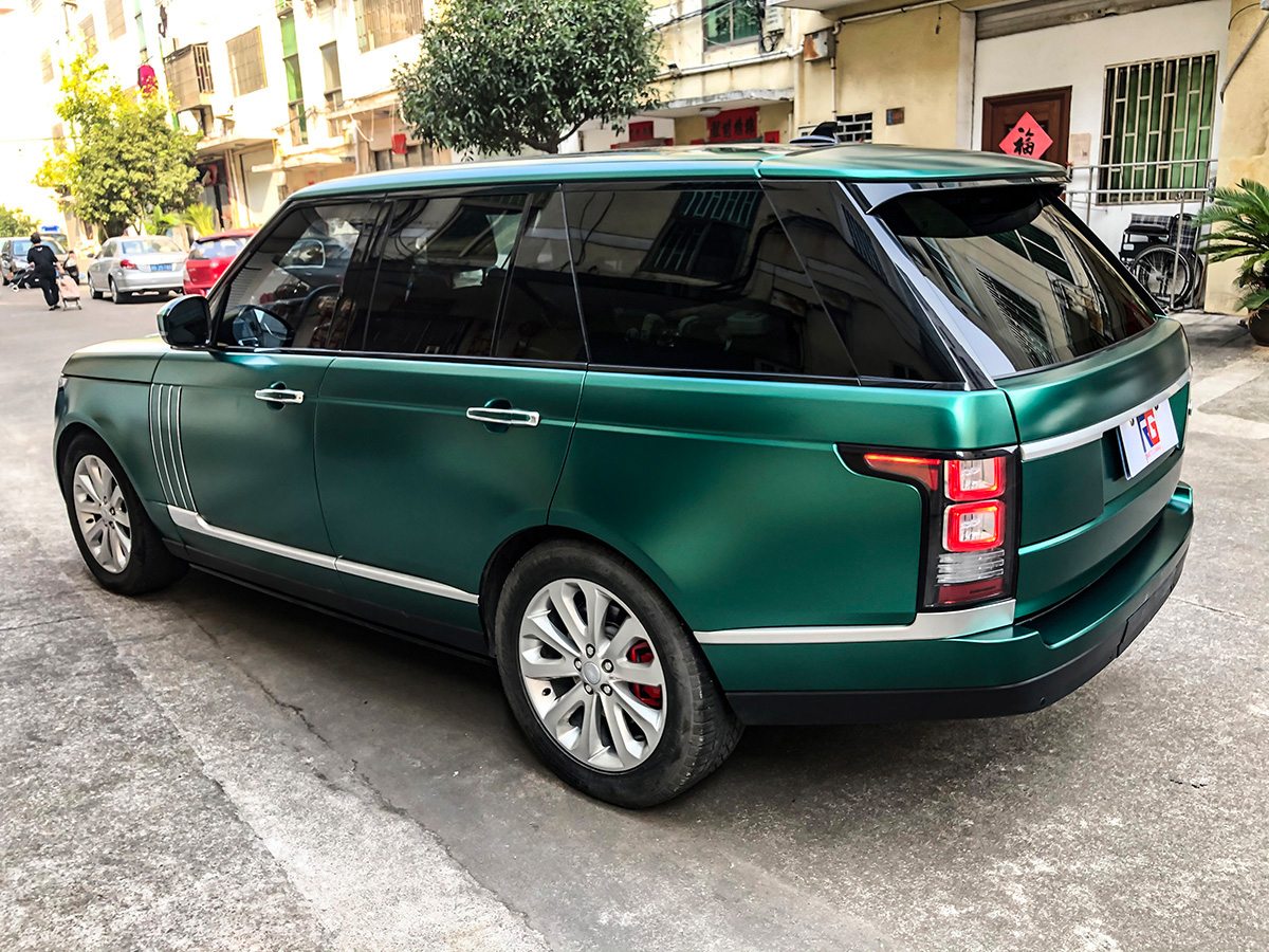 路虎揽胜车身改色电光祖母绿rg瑞集改色膜浙江永康加盟店出品