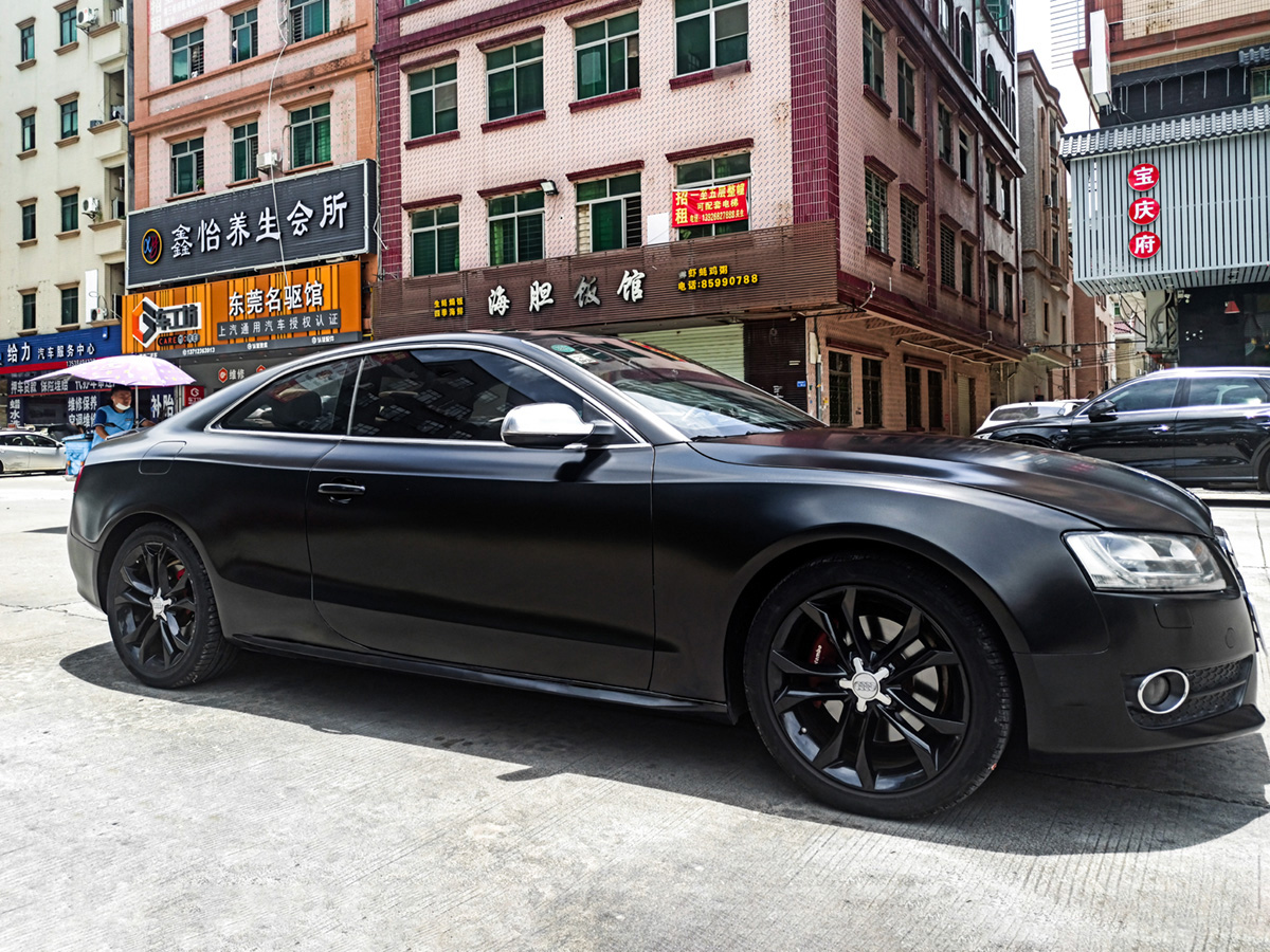 奥迪a5车身改色电光黑 rg瑞集改色膜东莞厚街加盟店出品