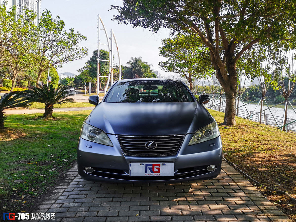 雷克萨斯es350车身改色电光风暴灰rg瑞集改色膜福建长乐