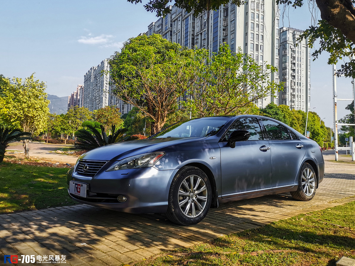 雷克萨斯es350车身改色电光风暴灰rg瑞集改色膜福建长乐