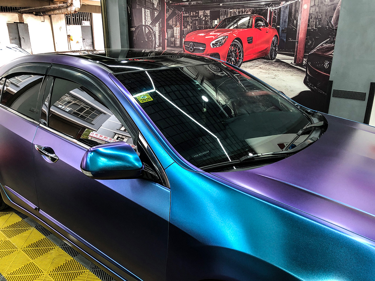 本田铂睿车身改色电光紫魅蓝 rg瑞集改色膜云南玉溪加盟店出品