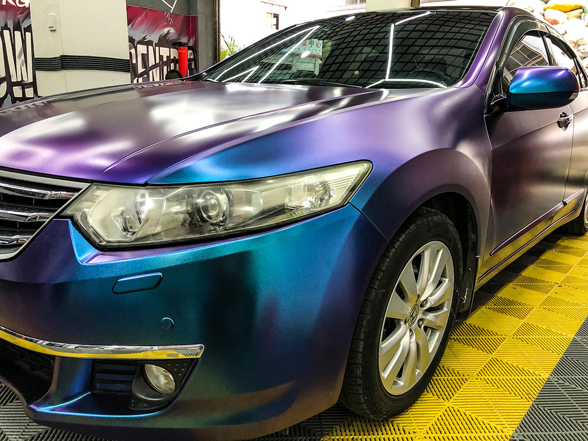 本田铂睿车身改色电光紫魅蓝 rg瑞集改色膜云南玉溪加盟店出品 - rg瑞