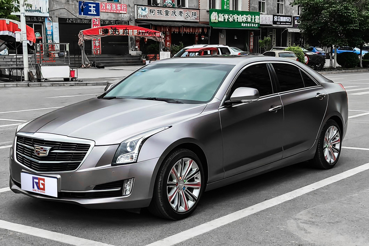 凯迪拉克atsl车身改色电光战斗灰 rg瑞集改色膜云南玉溪加盟店出品
