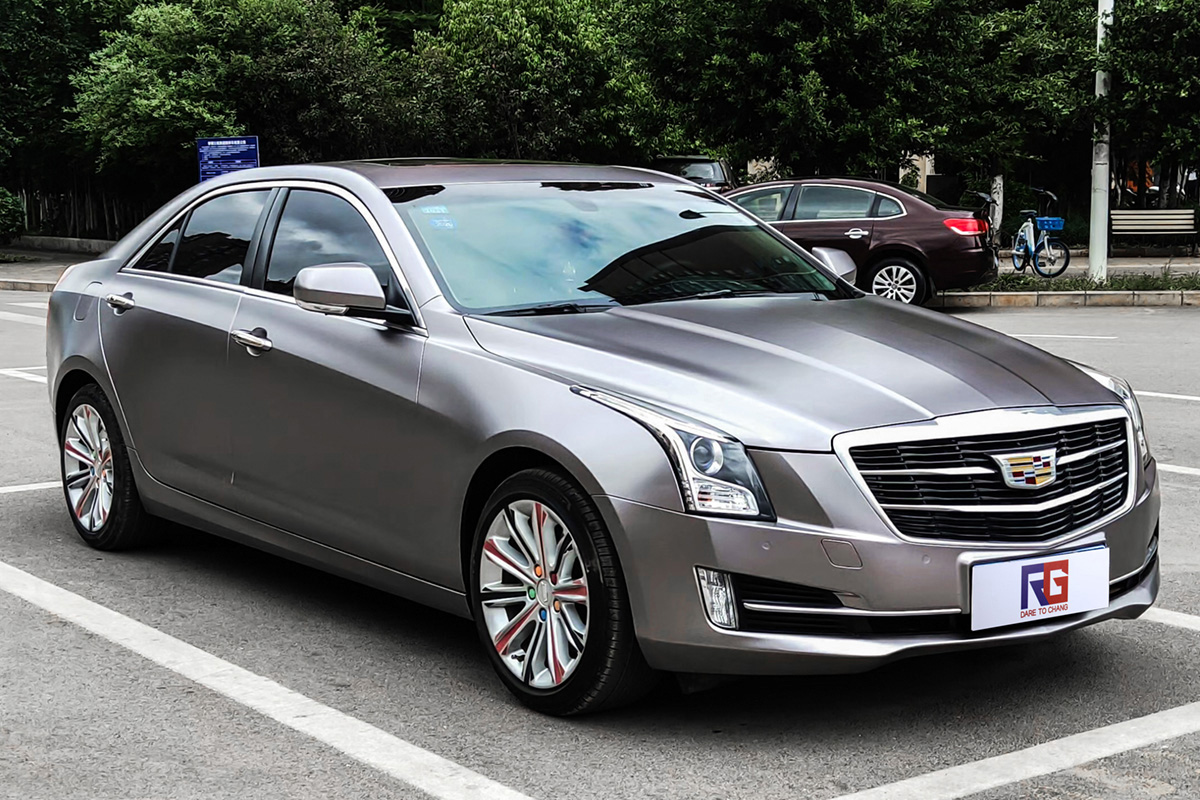 凯迪拉克atsl车身改色电光战斗灰 rg瑞集改色膜云南玉溪加盟店出品